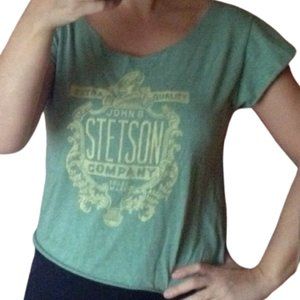 Vintage Stetson tee shirt size M . Light Green cotton knit sz M